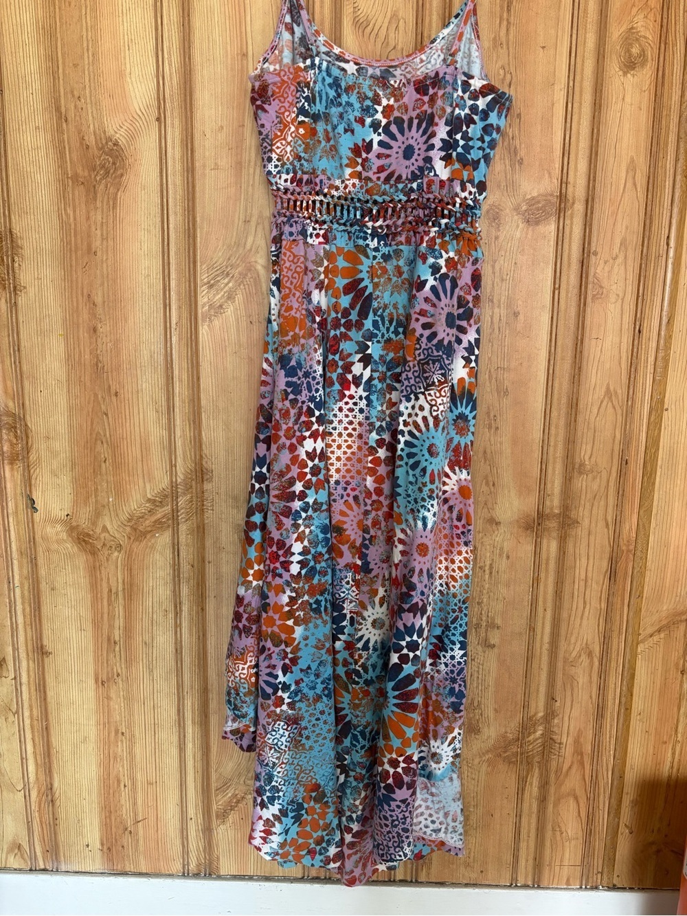 Multicolor Floral Hi-Low Sundress with Spaghetti Straps Size S - Picture 4 of 9